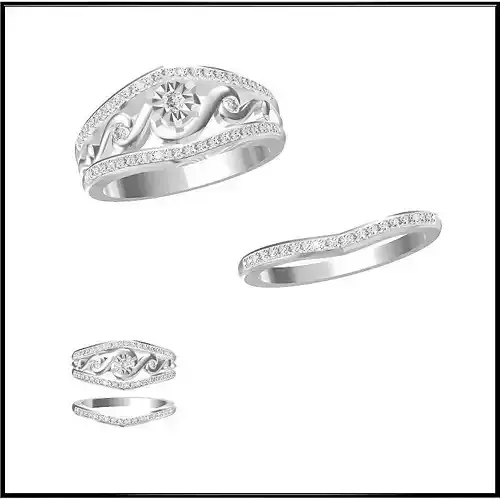 JCD Format Mens bridal set rings jewelry cam