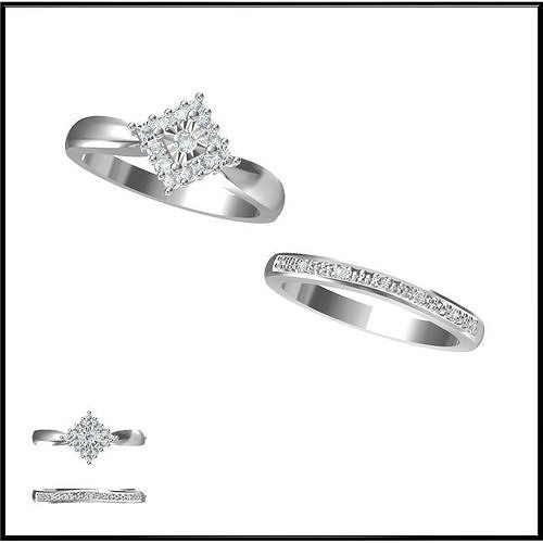 JCD Format Mens bridal set rings jewelry cad cam masters 3D print model