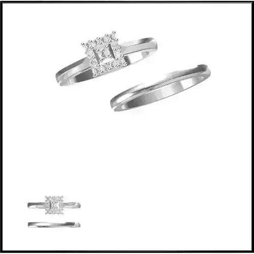 JCD Format Mens bridal set rings jewelry cad