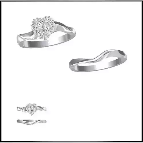 JCD Format Mens bridal set rings jewellery cad design