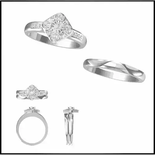 JCD Format Mens bridal set rings jewelcad