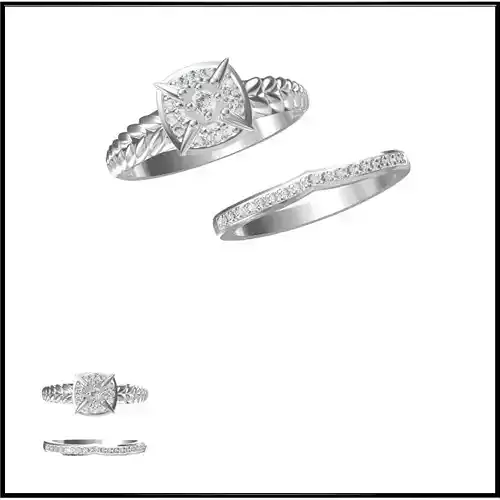 JCD Format Mens bridal set rings cad Diamond jewellery design