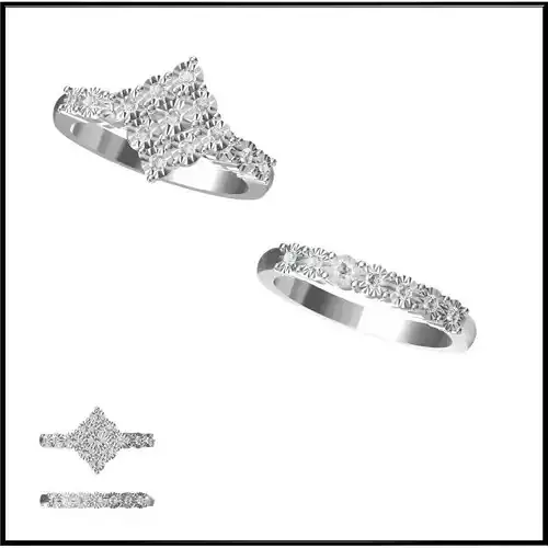 JCD Format Mens bridal set rings cad bridal set ring