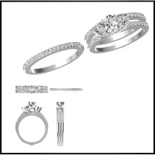 JCD Format Mens bridal set rings autodesk jewelry design