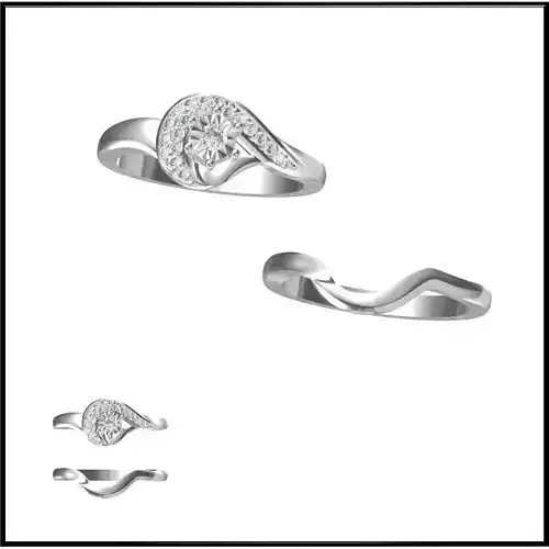 JCD Format Mens bridal set rings 3d cad jewelry design