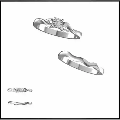 JCD Format Cheap bridal set rings rhino 3d jewelry