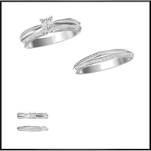 JCD Format Cheap bridal set rings jewelry cam 3D print model