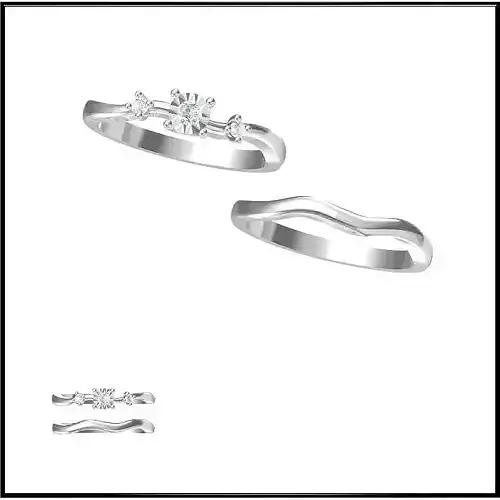 JCD Format Cheap bridal set rings 3dm jewelry