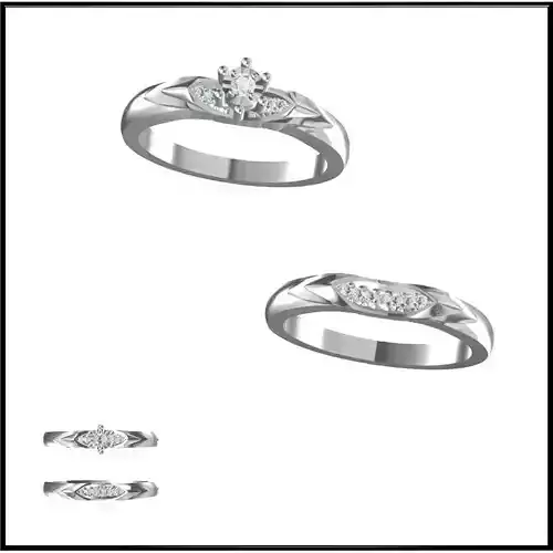 JCD Format Cheap bridal set rings 3d jewelry files for sale