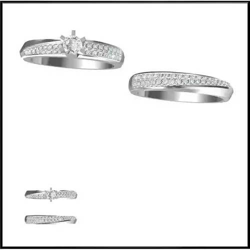 JCD Format Bridal set rings for women wax files jewelry