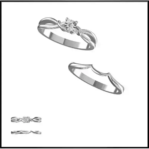 JCD Format Bridal set rings for women ring cad