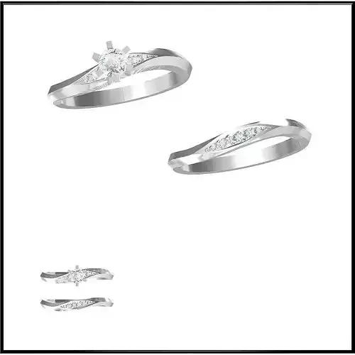 JCD Format Bridal set rings for women metal file