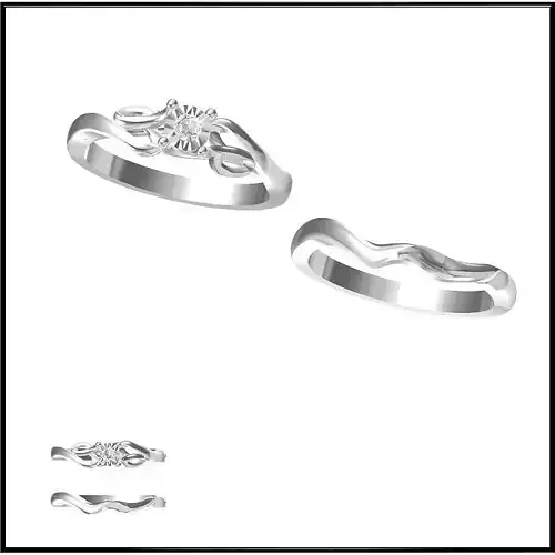 JCD Format Bridal set rings for women jewelcad