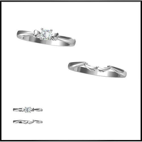 JCD Format Bridal set rings for women for sale 3dm jewelry files 3D print model