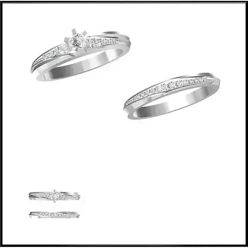 JCD Format Bridal set rings for women 