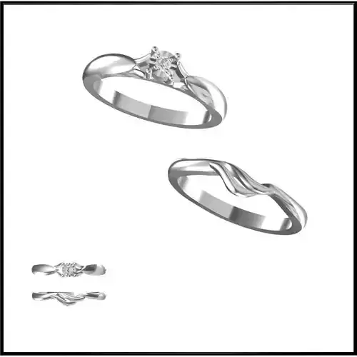JCD Format Bridal set rings for women 