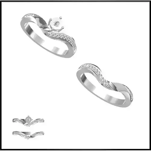 JCD Format Bridal set rings for women 