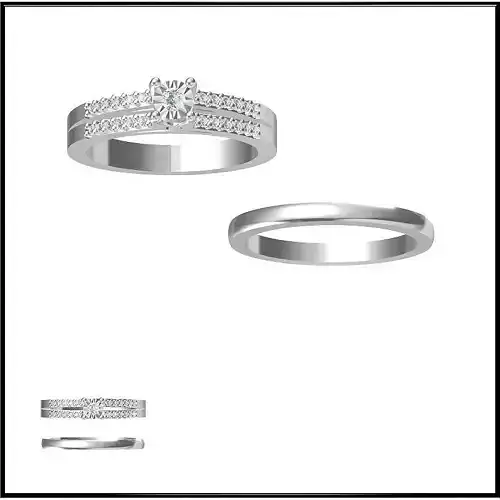 JCD Format Bridal set rings for women cad cam jewelry design