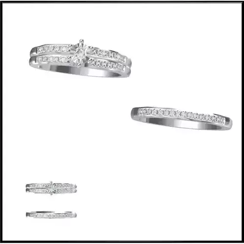 JCD Format Bridal set rings for women autocad jewelry