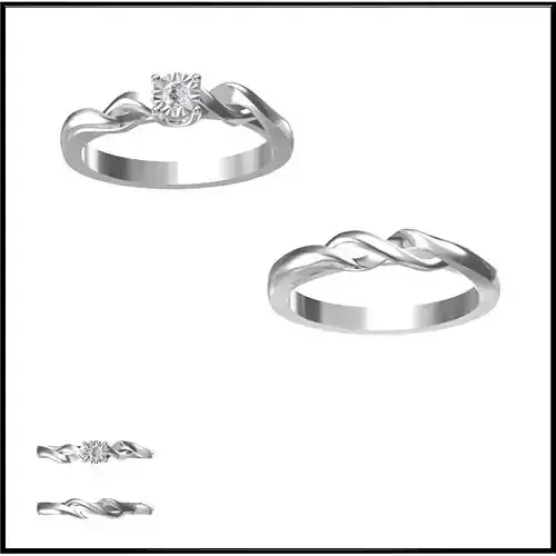 JCD Format Bridal set rings for women 3d cad jewelry design