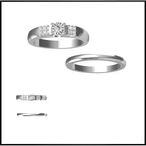 JCD Format  Art deco bridal set ring jewellery cad design