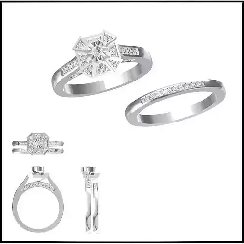 JCD Format  Art deco bridal set ring jewelers file set