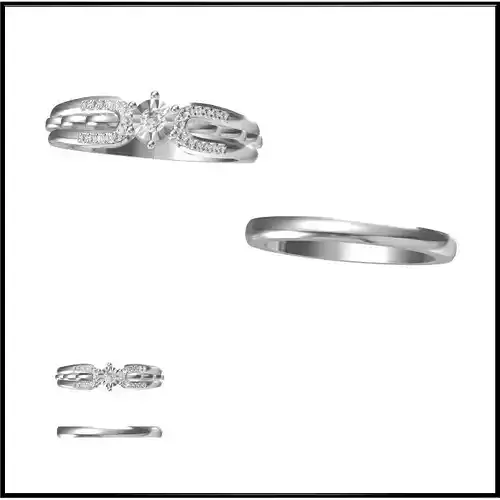 JCD Format  Art deco bridal set ring cad jewellery design course