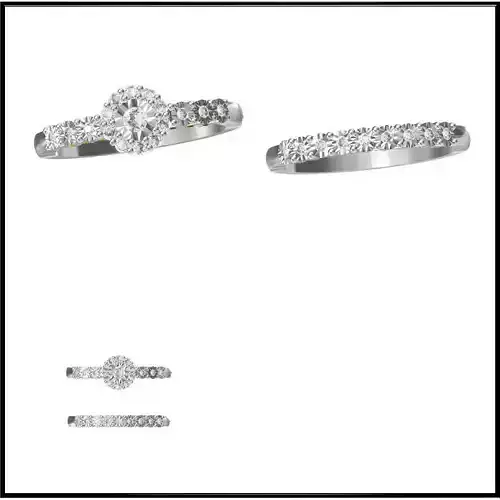 JCD Format  Art deco bridal set ring autocad jewelry