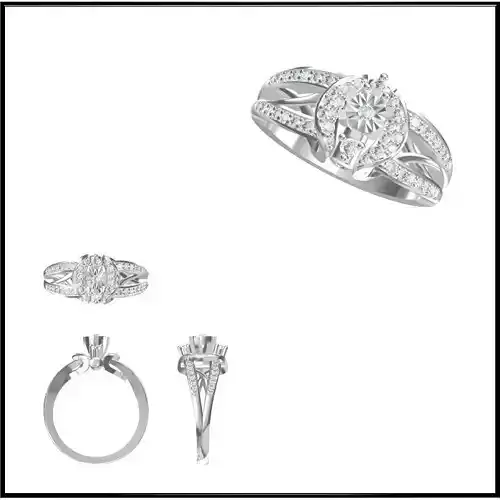 JCD Format  Art deco bridal set ring 3dm jewelry