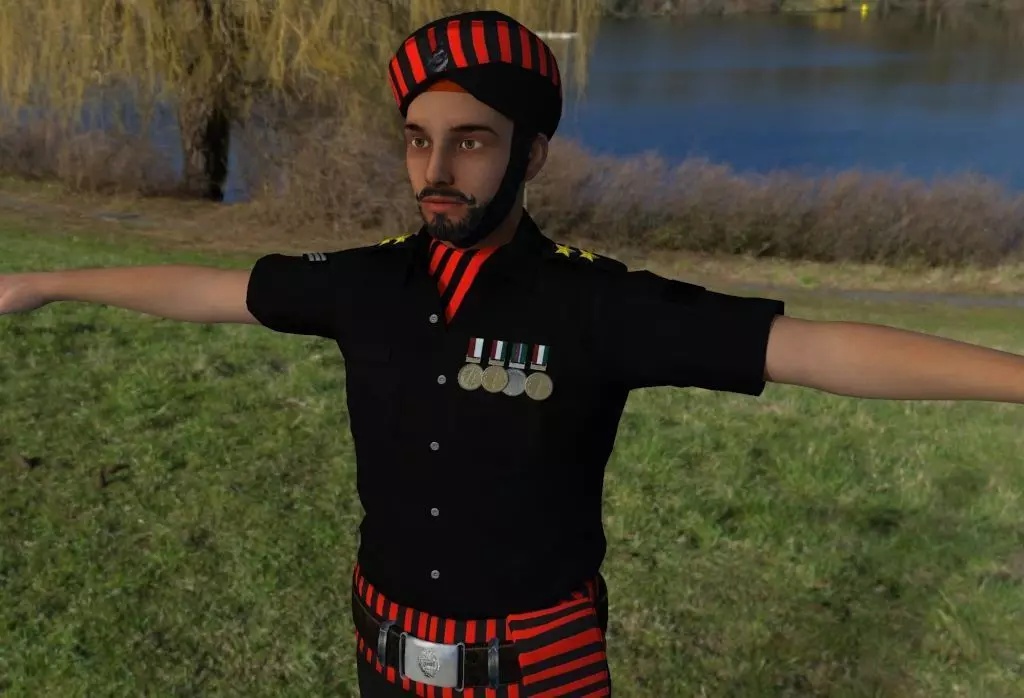 Indian commando Low-poly 3D model