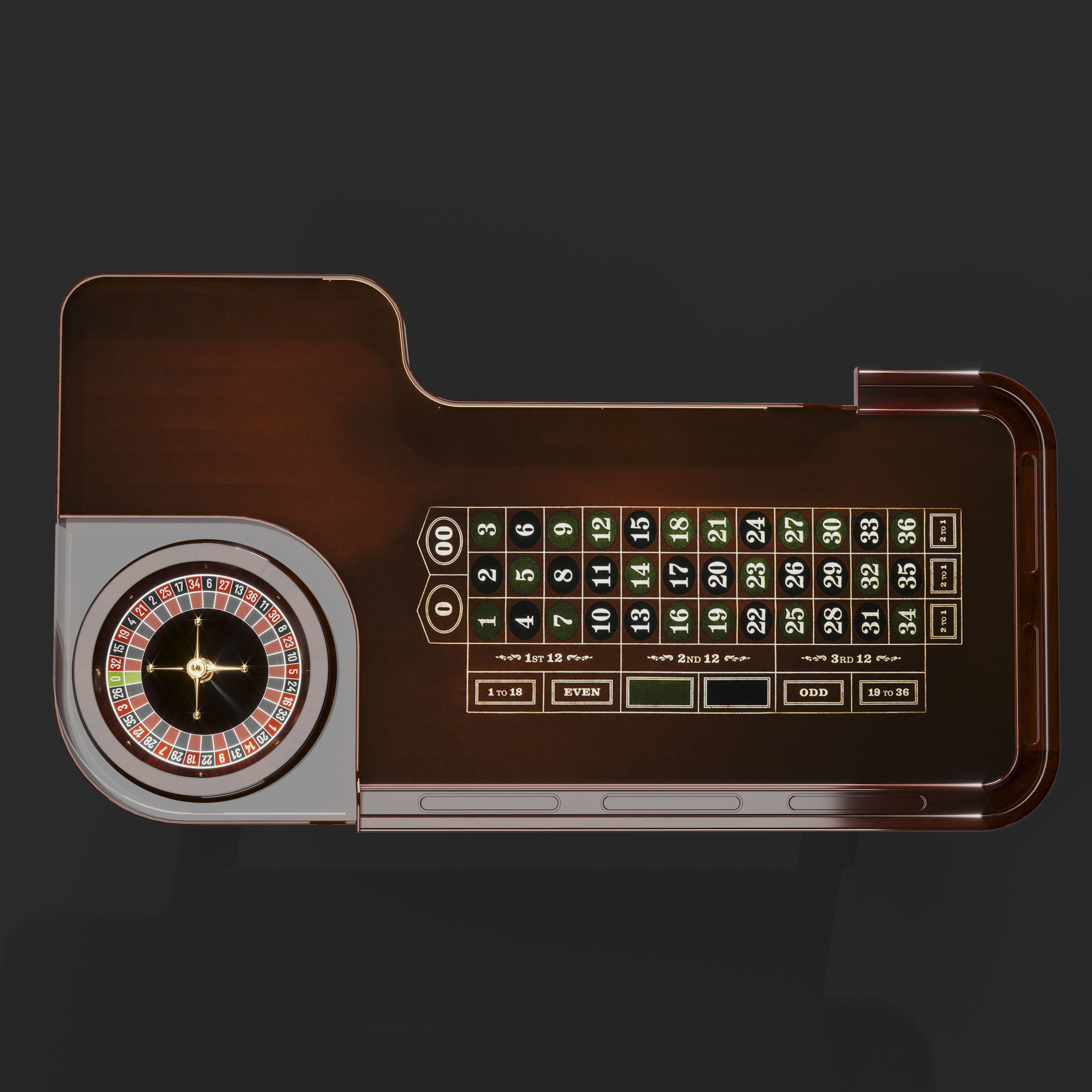 casino roulette table  3D model_3