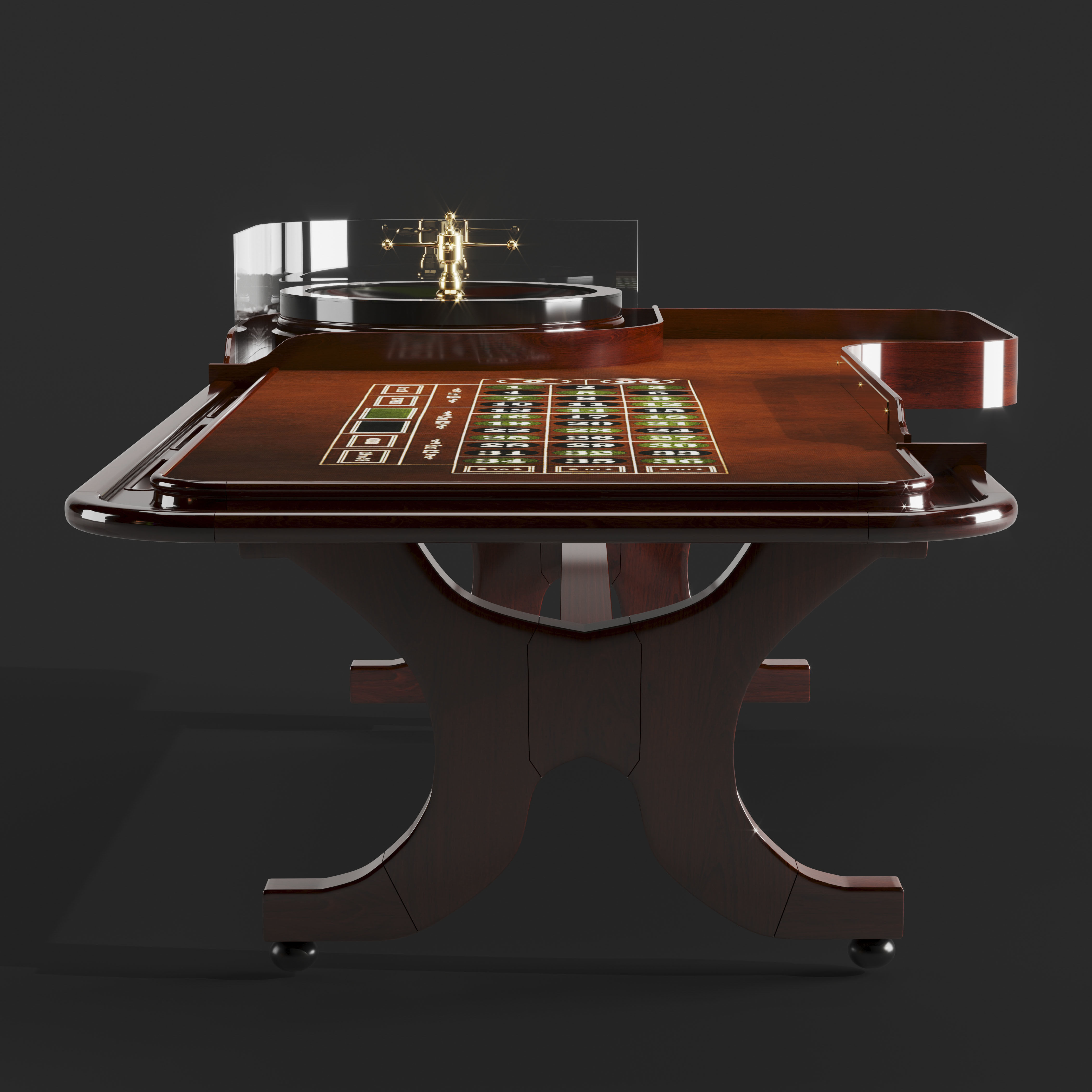 casino roulette table  3D model_2