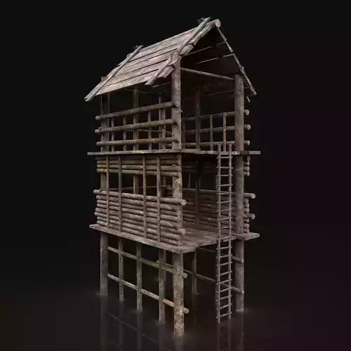 Next Gen AAA Forest Wooden Watchtower Free low-poly 3D model