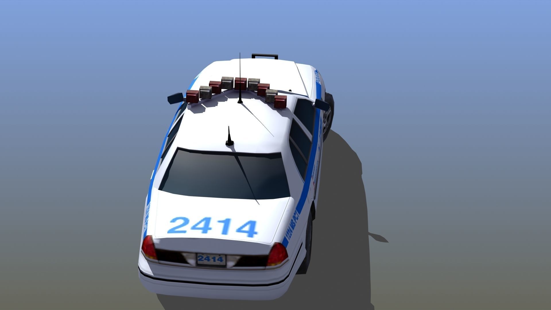 Police Patrol Car Low-poly 3D model_27
