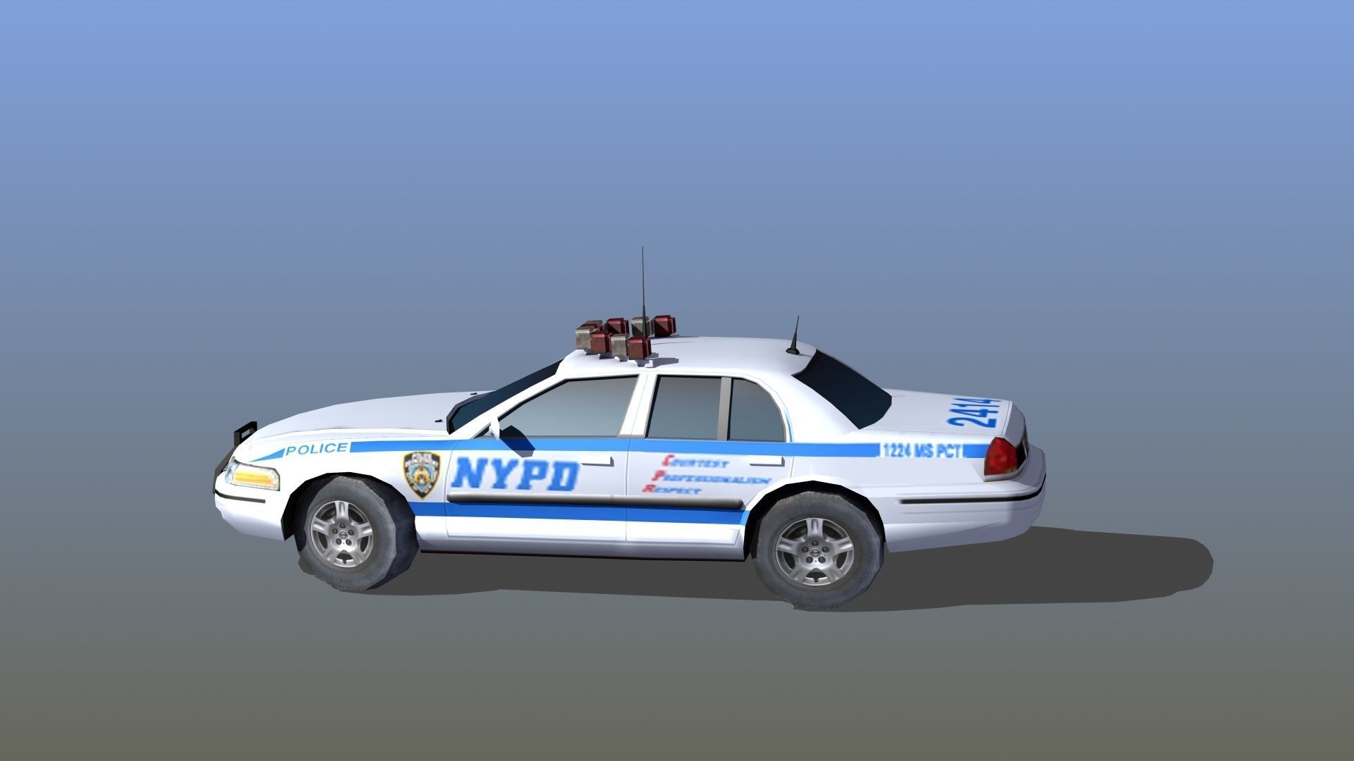 Police Patrol Car Low-poly 3D model_36