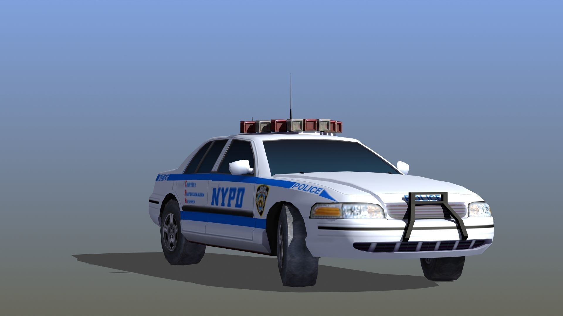 Police Patrol Car Low-poly 3D model_30