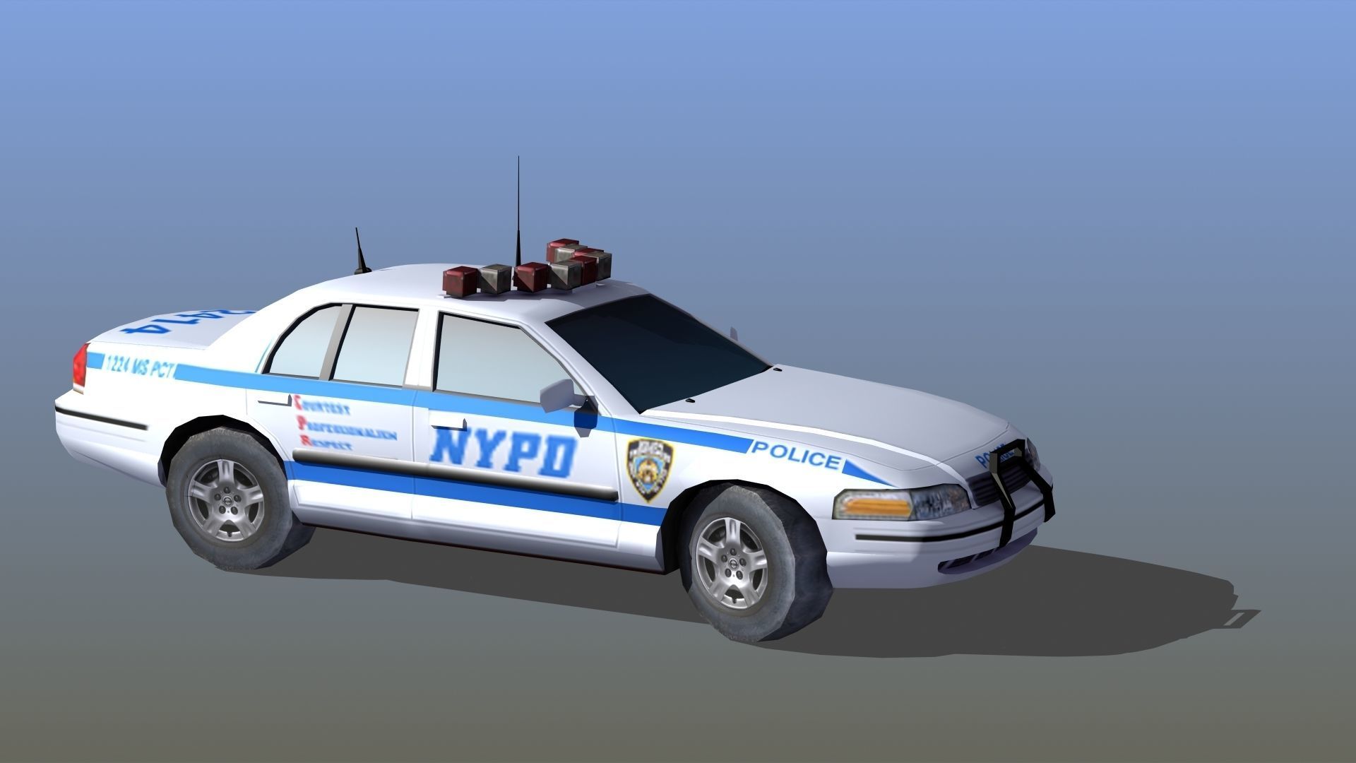 Police Patrol Car Low-poly 3D model_1