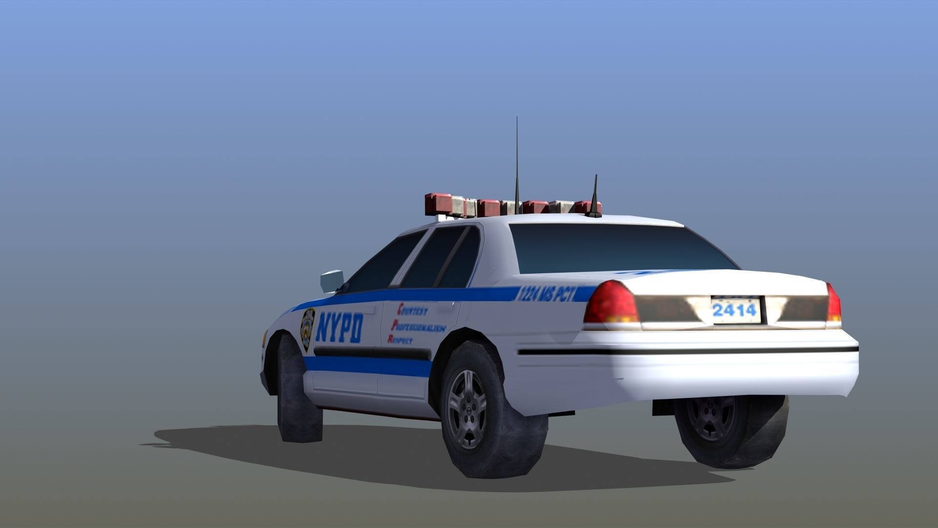 Police Patrol Car Low-poly 3D model_10