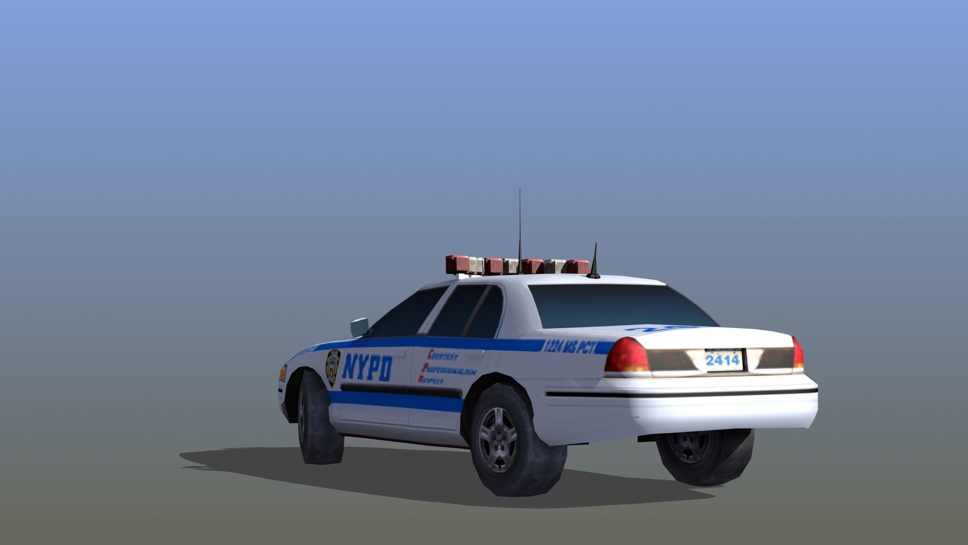 Police Patrol Car Low-poly 3D model_12