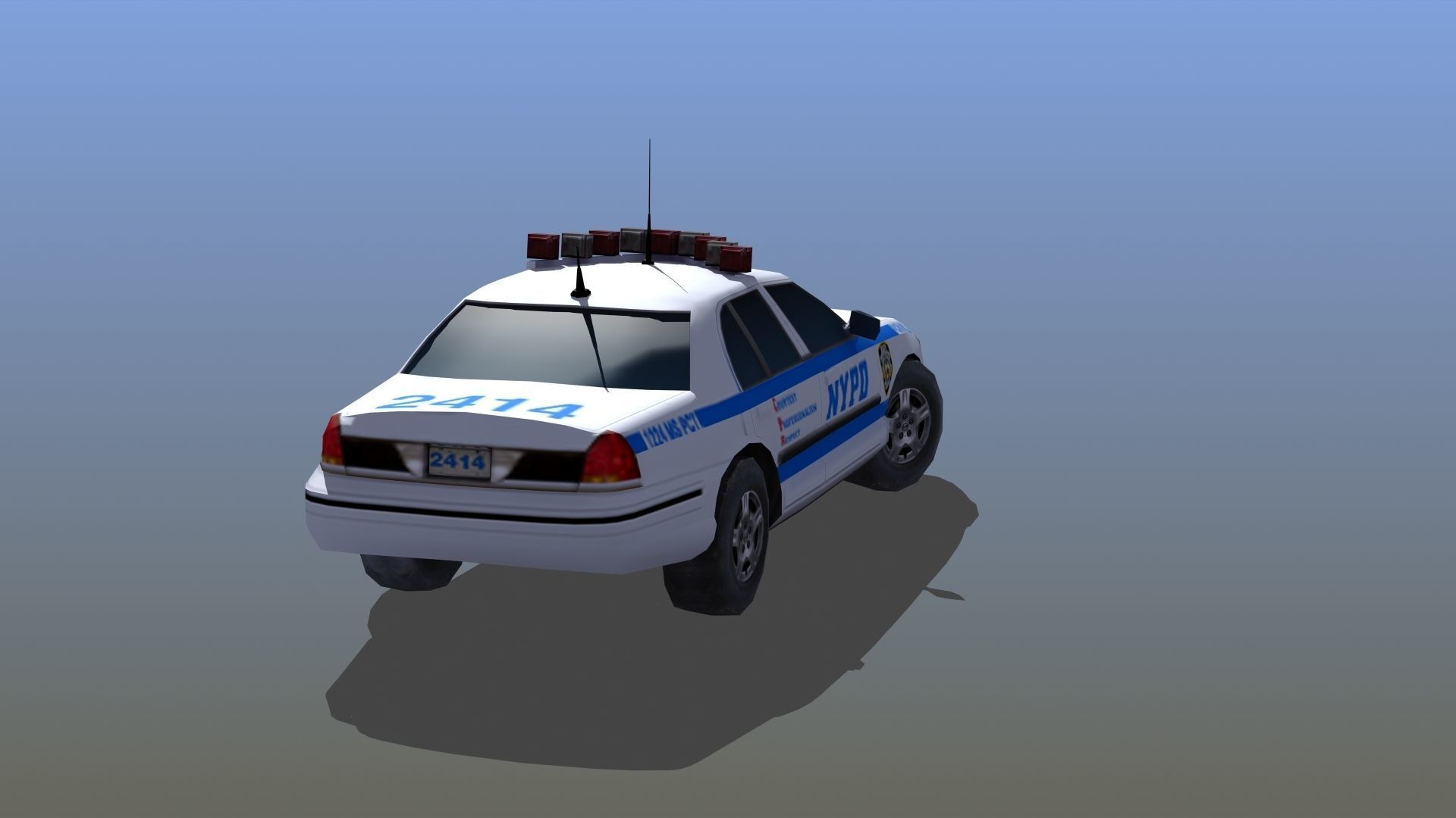 Police Patrol Car Low-poly 3D model_41