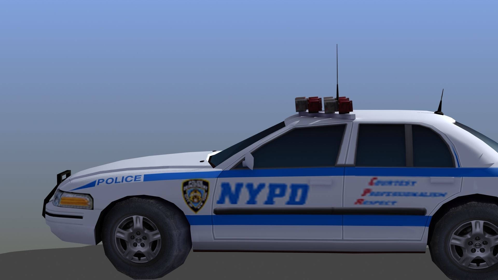 Police Patrol Car Low-poly 3D model_9