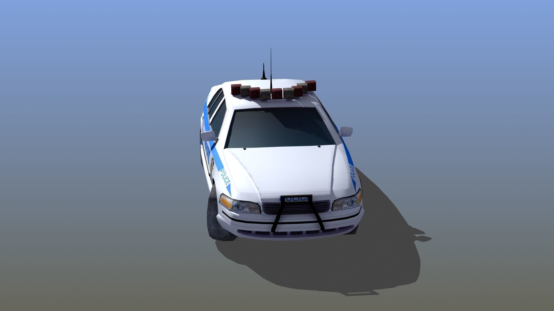 Police Patrol Car Low-poly 3D model_2