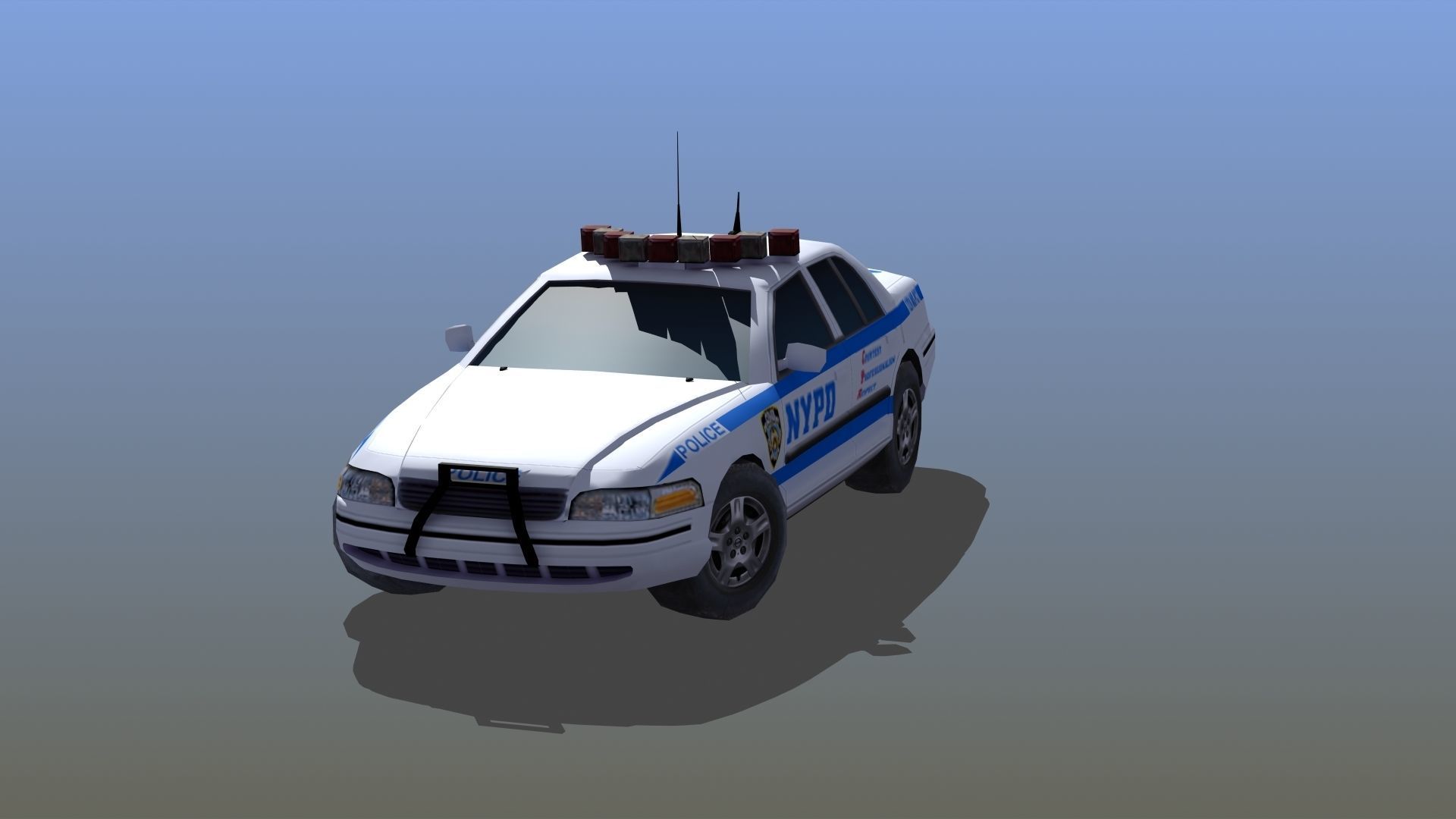 Police Patrol Car Low-poly 3D model_45