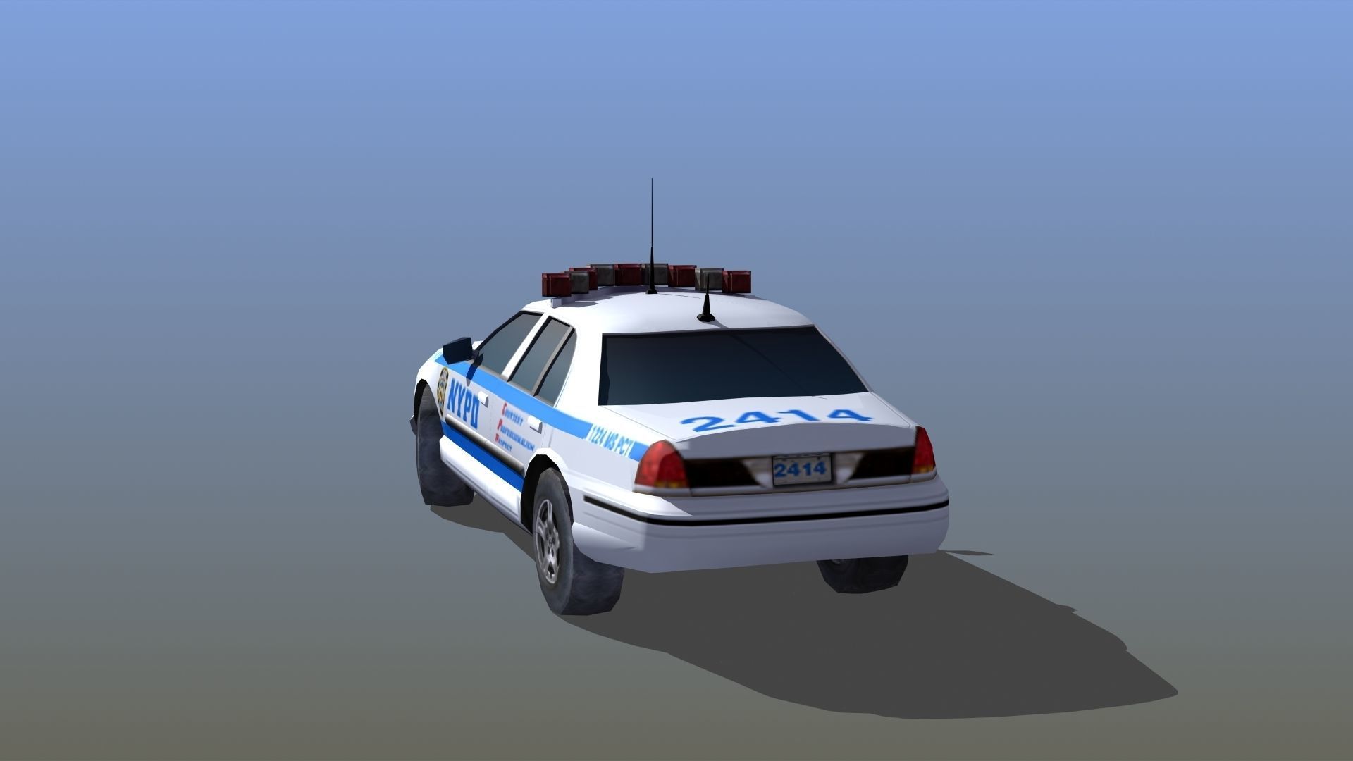 Police Patrol Car Low-poly 3D model_39