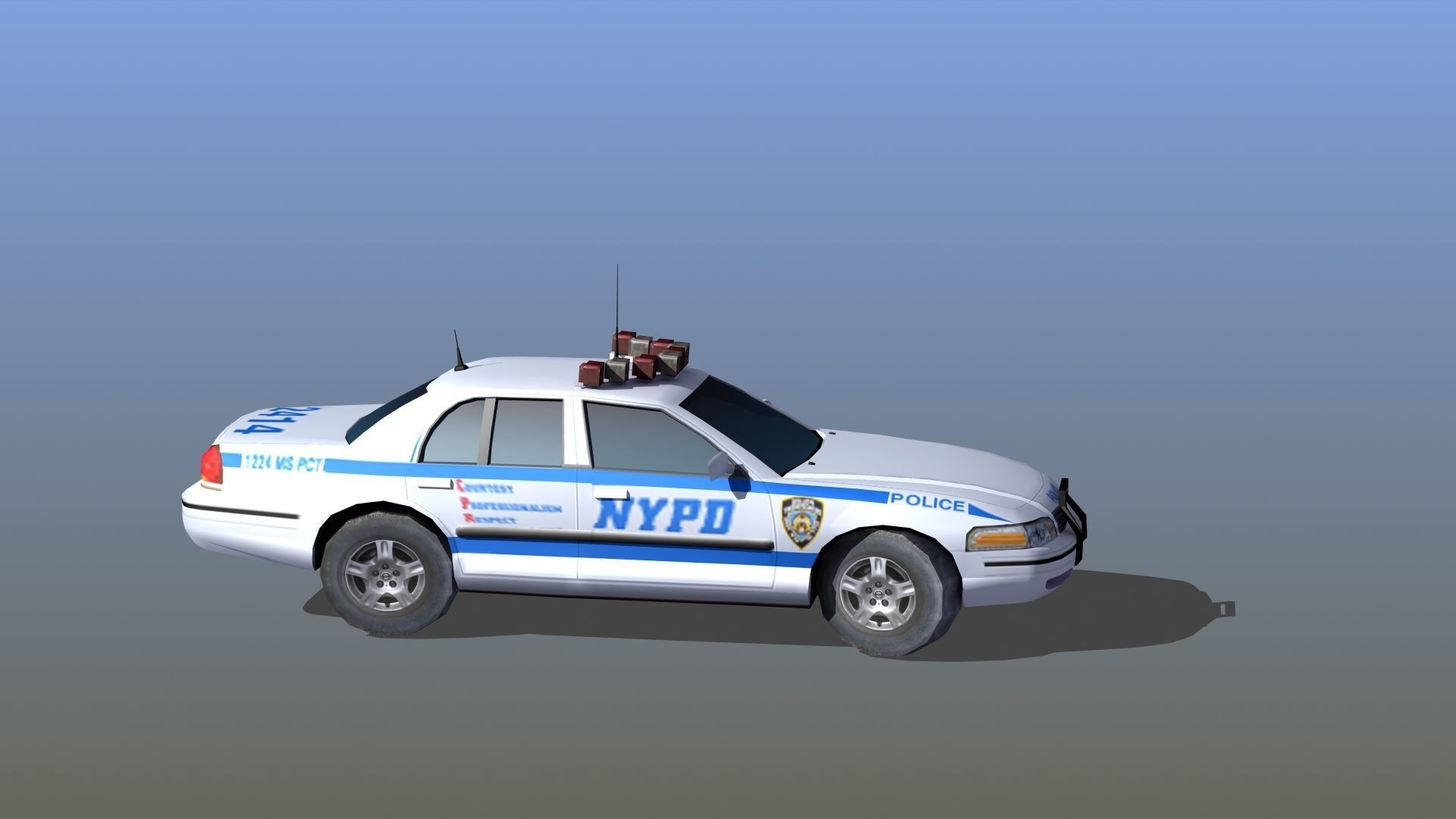 Police Patrol Car Low-poly 3D model_17