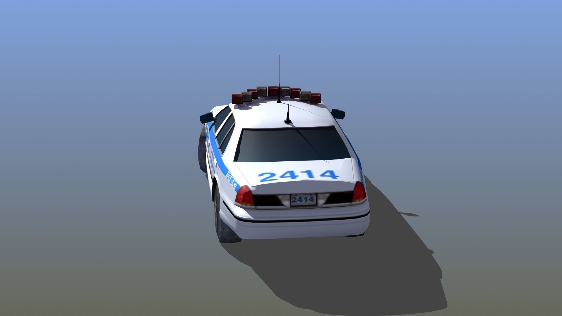 Police Patrol Car Low-poly 3D model_40