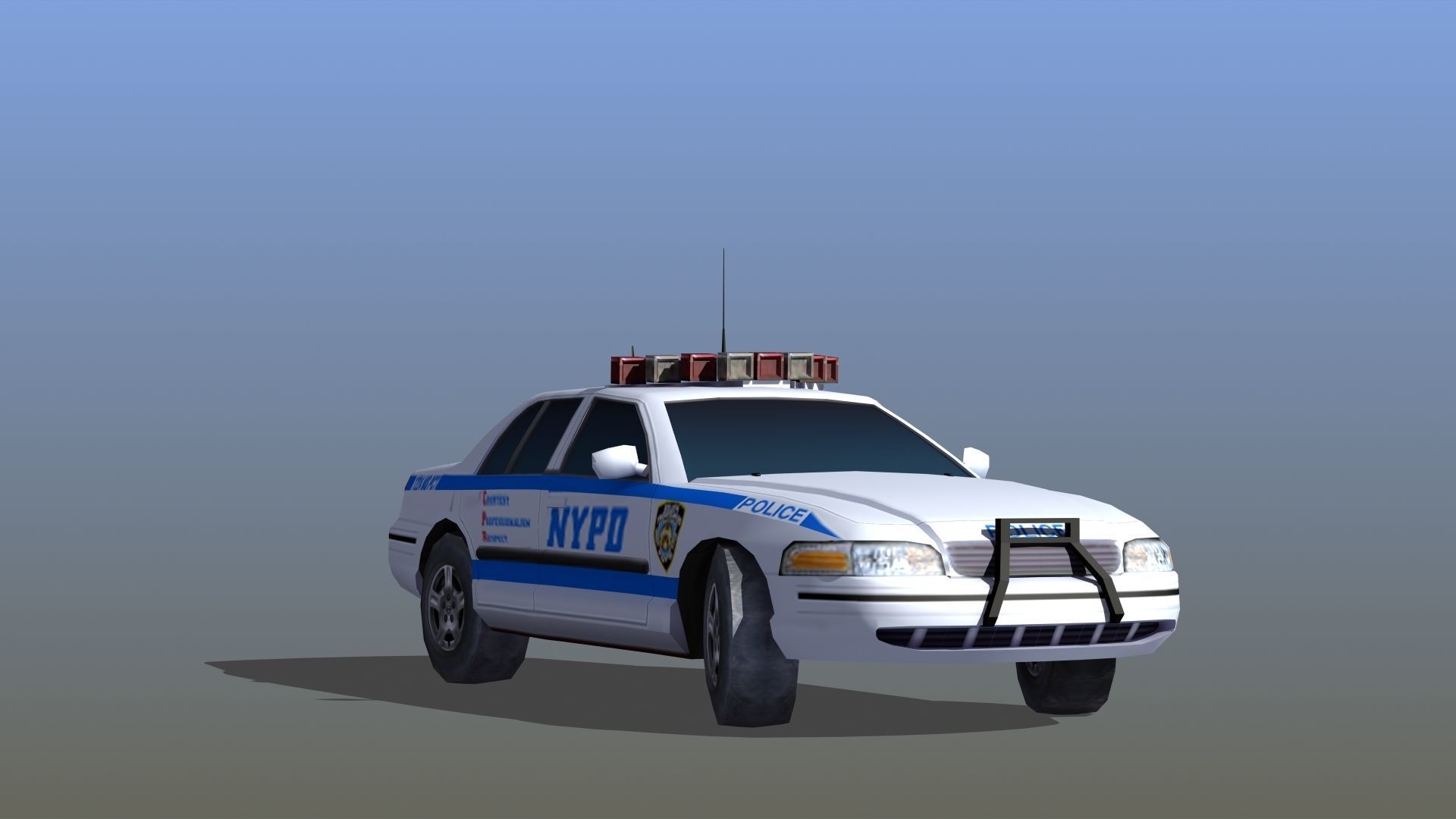 Police Patrol Car Low-poly 3D model_31