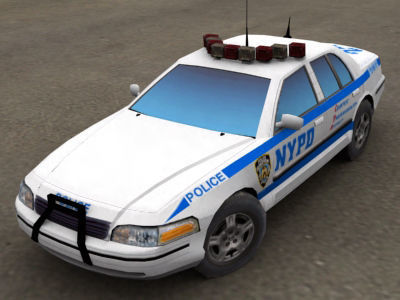 Police Patrol Car Low-poly 3D model_4
