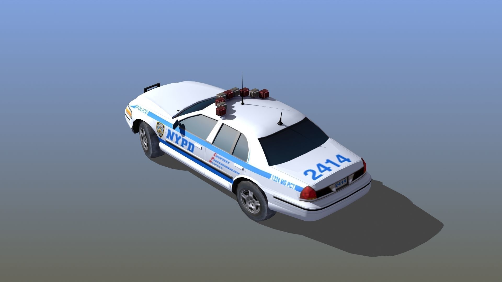 Police Patrol Car Low-poly 3D model_26