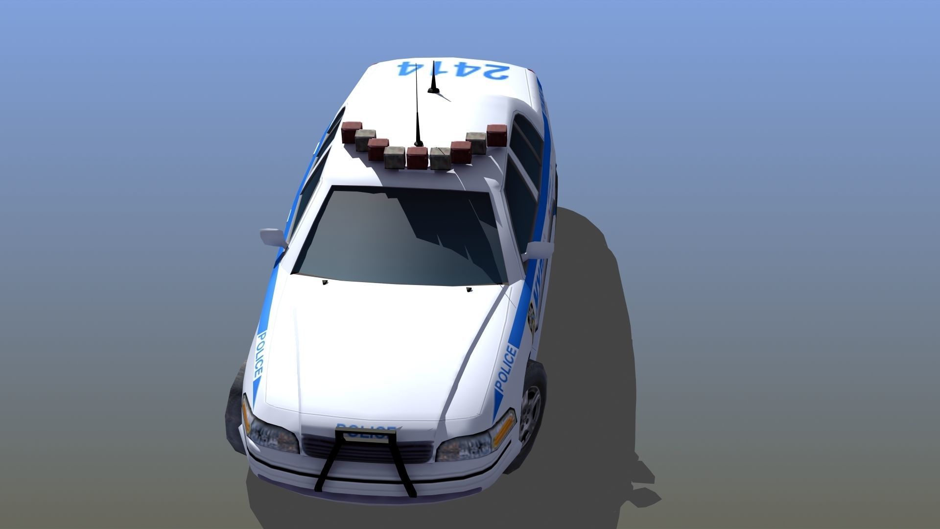 Police Patrol Car Low-poly 3D model_44